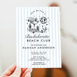 Retro Western Vintage Blå Sänglinjegruppshelg Inbjudningar