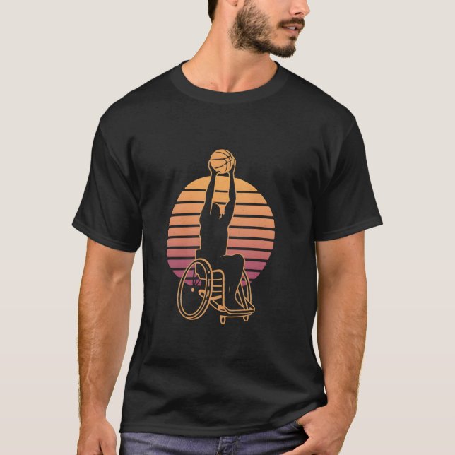Retro Wheelcourt-Långärmad i basket T Shirt (Framsida)