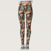 retro whimiskt svampälskar-leggings byxor