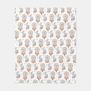 Retro Whimsical Mandala Boho Mönster Fleecefilt