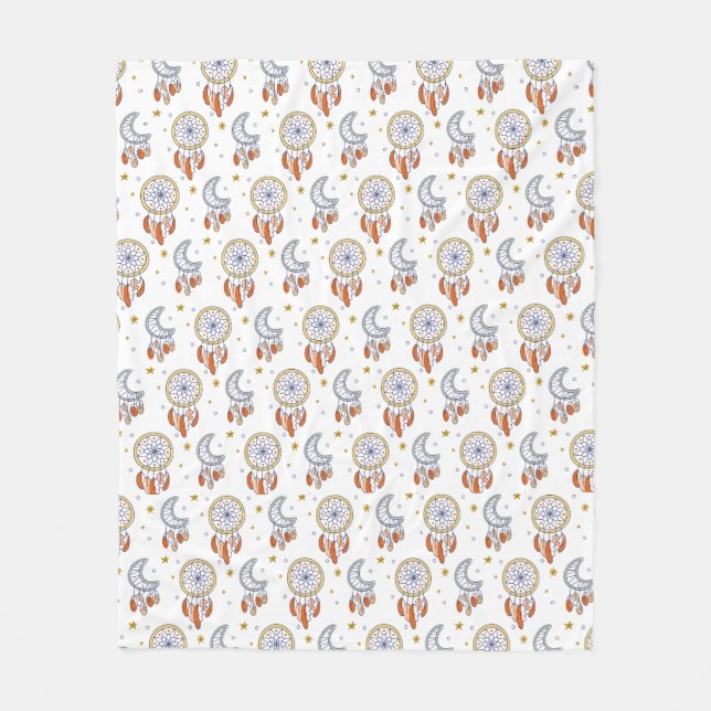 Retro Whimsical Mandala Boho Mönster Fleecefilt (Framsidan)