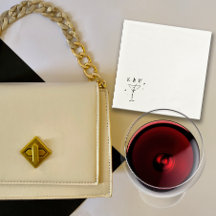 Retro Whimsical Martini Hand tog egna initialer