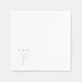 Retro Whimsical Martini Hand tog egna initialer Pappersservett