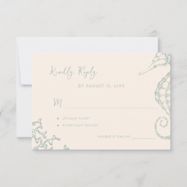 Retro whimsical script beach destination wedding OSA kort (Framsida)