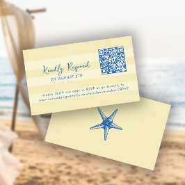 Retro whimsical summer beach QR code online RSVP Tilläggskort