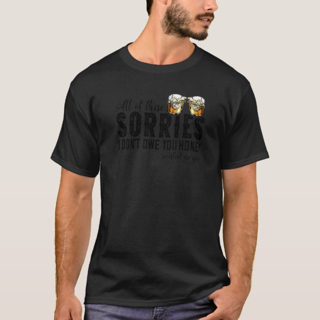 Retro Whiskey Slösat på dig. T Shirt (Framsida)