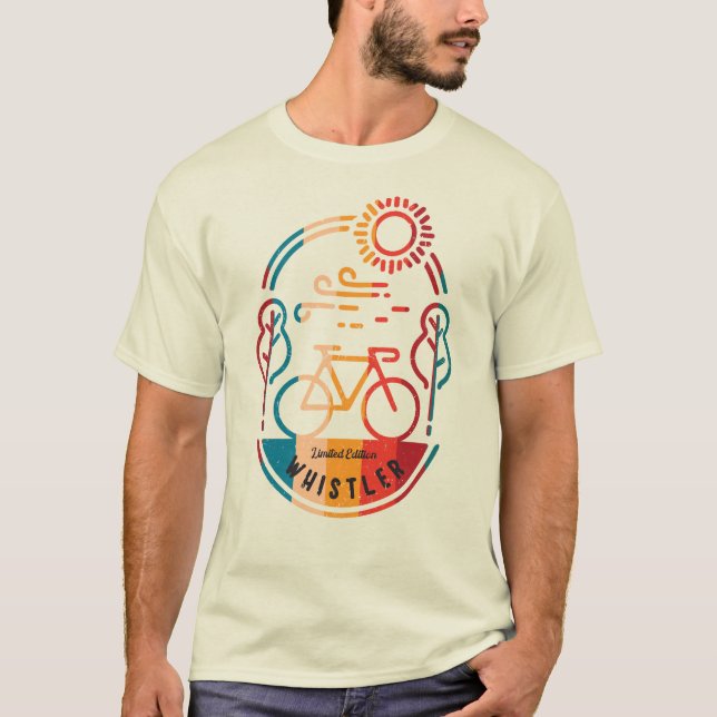 Retro Whistler Bike Trail. T Shirt (Framsida)