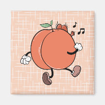 Retro Whistling Peachy Butt-teckenmagnet