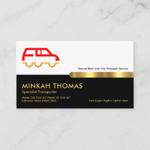 Retro White Black Lagrar Guld Line Transport Visitkort