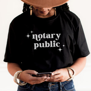Retro White Chic Sparkles Notary Public T Shirt
