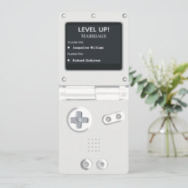 Retro White II Handhållen Spelkonsoll Bröllopsinbj Inbjudningar