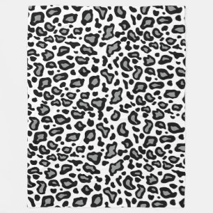 Retro White Leopard Mönster Fleece Blanket Gift