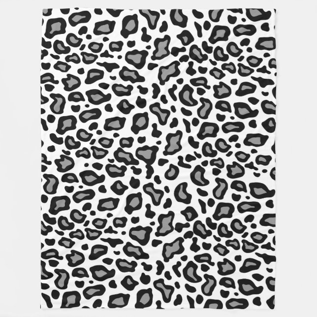 Retro White Leopard Mönster Fleece Blanket Gift (Framsidan)