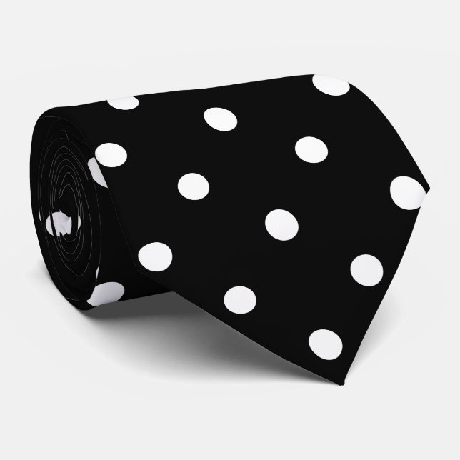 Retro White Polka dots on Black Slips (Rullad)