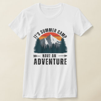 Retro White Rosa Grått Mountain Äventyr Slim Fit T Shirt
