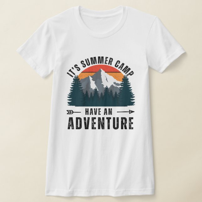 Retro White Rosa Grått Mountain Äventyr Slim Fit T Shirt (Laydown)