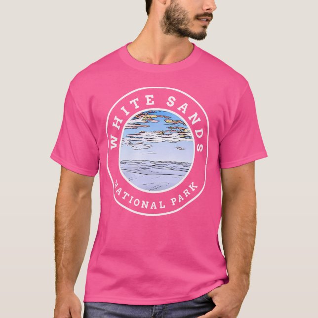 Retro White Sands nationalpark New mexico Hiking T Shirt (Framsida)