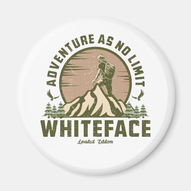 Retro Whiteface Mountain Hike Magnet (Framsidan)