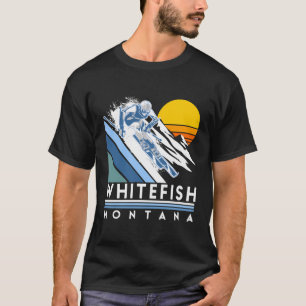 Retro Whitefish Montana Ski T Shirt