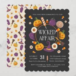 Retro Wicked Affair Halloween fest Inbjudningar