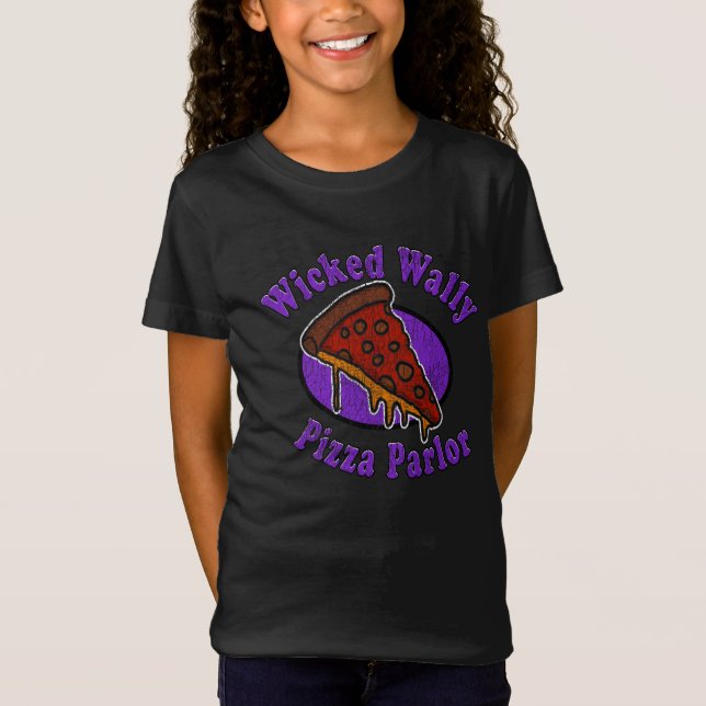Retro Wicked Wally's Pizzeria T Shirt (Framsida)