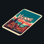 Retro Wien: Ljudskyltgåvor Magnet<br><div class="desc">"Wiskyline" "Österrikes resa" "Wiens cityscape" "Österrikes kultur" "Historic Wien" "Stephansplatz" "Wienfloden" "Donau" "Wienarkitektur" "Schönbrunn Palace"</div>