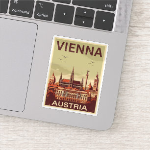 Retro Wien stad Österrike silhuett presenter Klistermärken