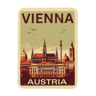 Retro Wien stad Österrike silhuett presenter Magnet