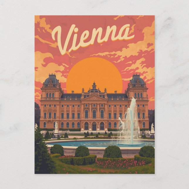 Retro Wien Travel Vykort (Framsida)