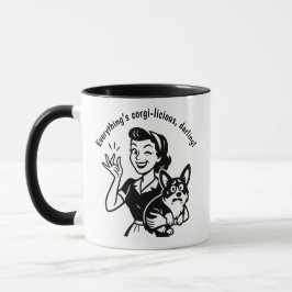 Retro WIfe Skrämt Corgi Hund älskare Gift Mugg