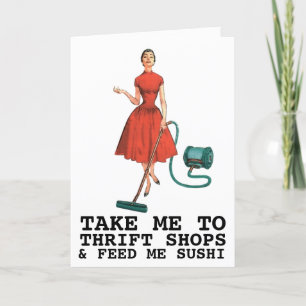 RETRO WIFT THRIFT SHOPS & SUSHI FUNNY Cards Kort