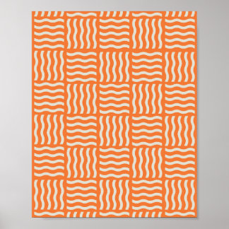 Retro Wiggle Noodle Mönster Poster - Vibrant Abstr