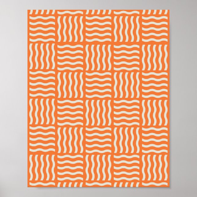 Retro Wiggle Noodle Mönster Poster - Vibrant Abstr (Framsidan)
