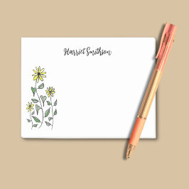 Retro WildblommPersonlig Daisy Art Roligt Boho Post-it Block