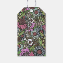 Retro WildblommWinter Garden Presentetikett