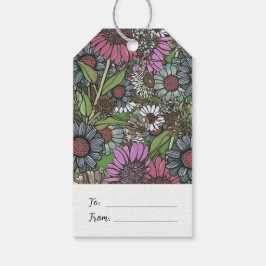 Retro WildblommWinter Garden Presentetikett