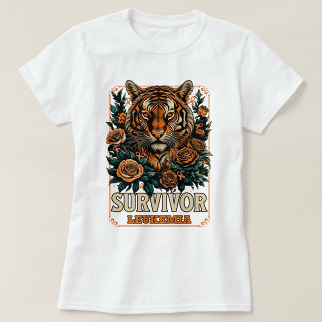Retro Wildblomtiger Leukemia Survivor T Shirt (Design framsida)