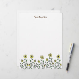 Retro Wildflower Doodle Personlig Söt Blomma Brevhuvud