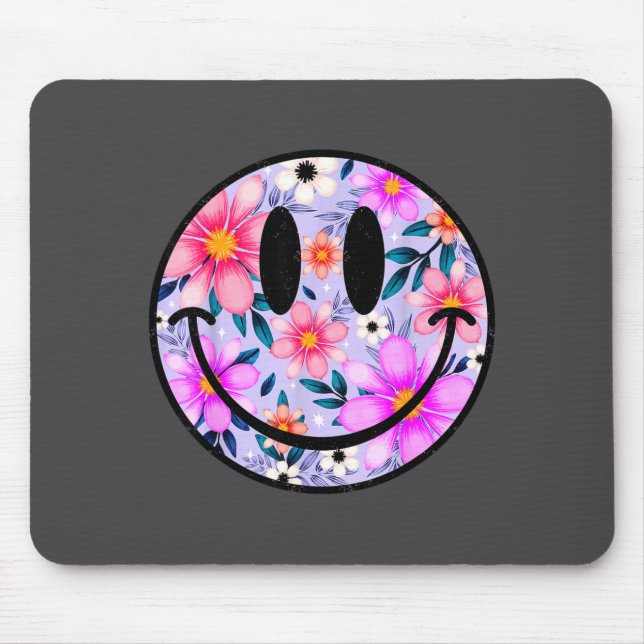 Retro Wildflower Smile Face Floral Lover Happy Fac Musmatta (Framsidan)