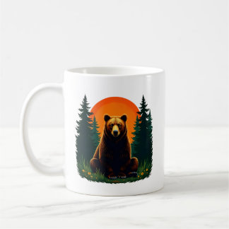 Retro Wildlife Forest Bear Outdoors Nature  Kaffemugg