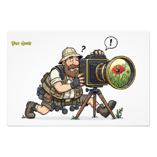 Retro Wildlife Fotograf Illustration Fototryck