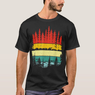 Retro Wildlife Träd utanför naturskogens Sleeve T Shirt