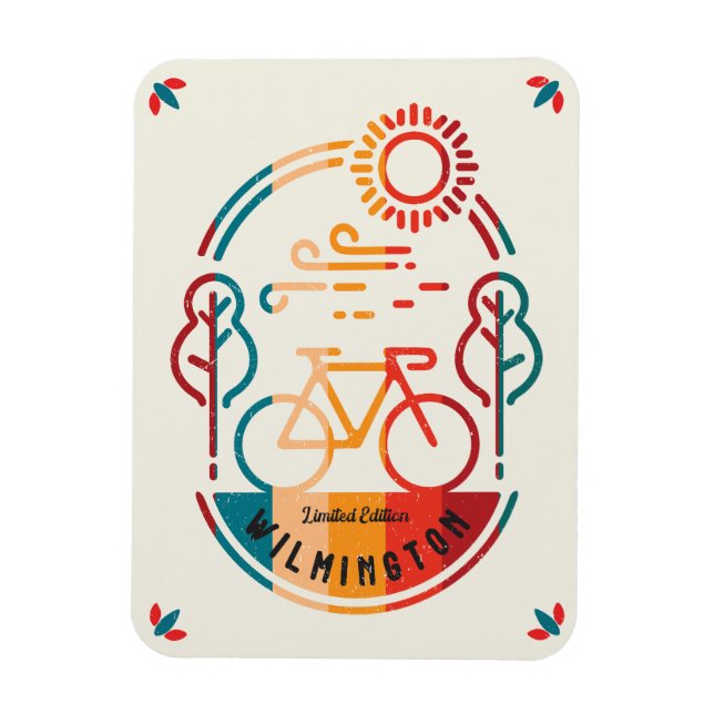 Retro Wilmington Bike Trail Magnet (Vertikal)