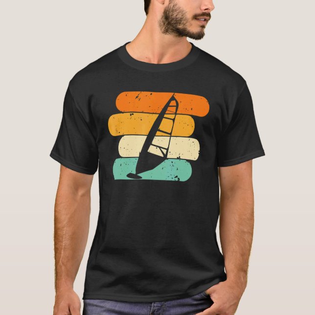 Retro Windsurfing Surfing Surfer Kitesurfer Windsu T Shirt (Framsida)
