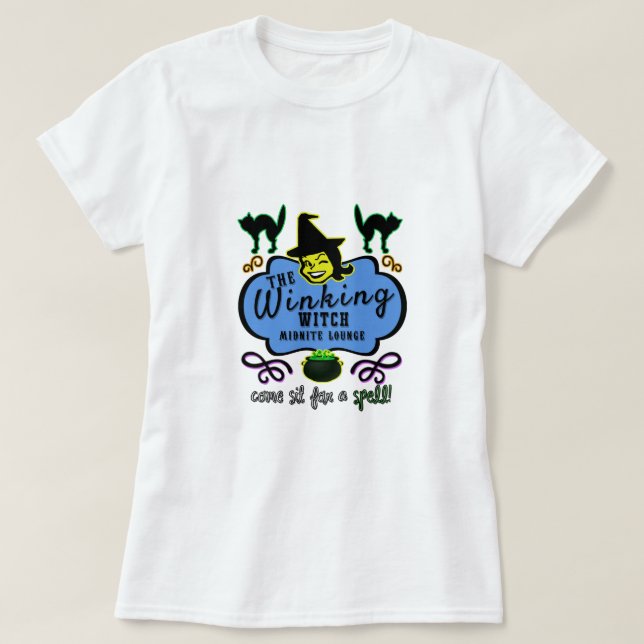 Retro Winking Witch Lounge T-Shirt (Design framsida)