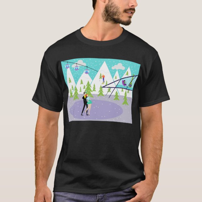 Retro Winter Ski Resort T-Shirt (Framsida)