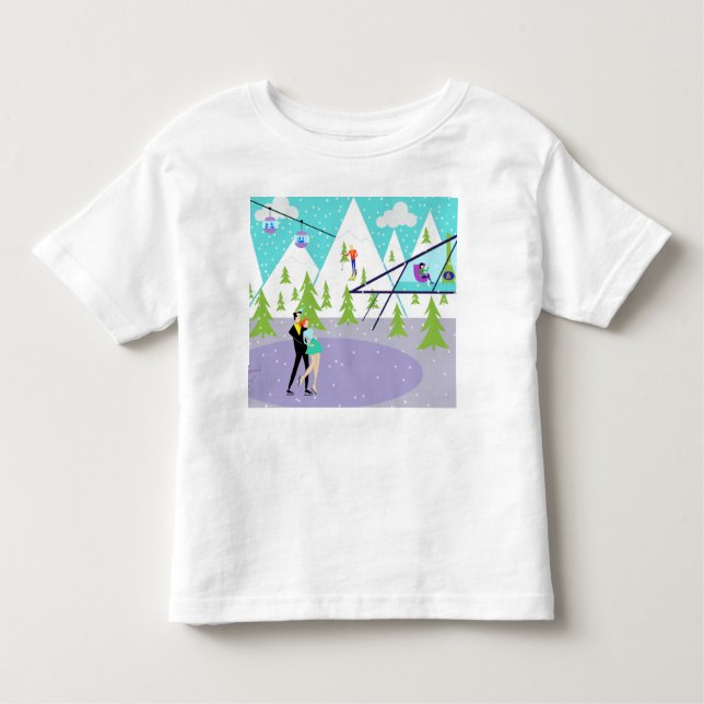 Retro Winter Ski Resort T-Shirt (Framsida)