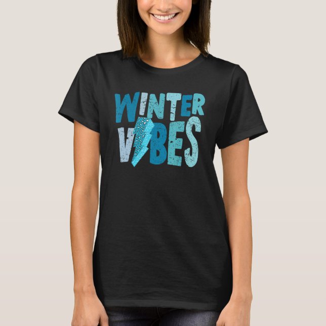 Retro Winter Vibes Lighting Bolt Leopard Mysiga ha T Shirt (Framsida)