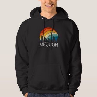 Retro Wisconsin Mequon Skyline Vintage Urban Skysc Hoodie