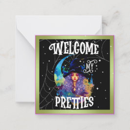 Retro Witch Beauty Halloween Anteckningskort